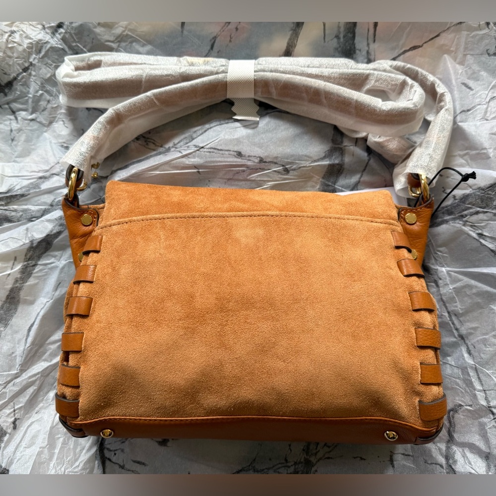 Aimee Kestenberg Leather Caramel Suede Convertible Crossbody Bag | Shoulder Bag - Picture 7 of 7